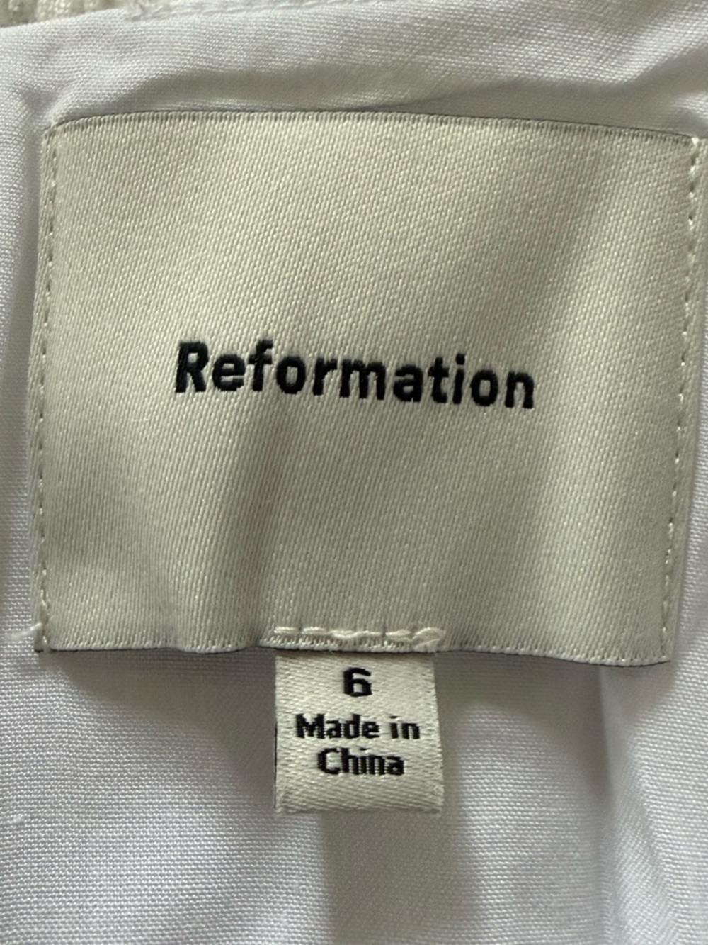 NEW Reformation Adler Linen Midi Smocked Puff Sleeve Dress White | US 6 UK 10 - Picture 12 of 12